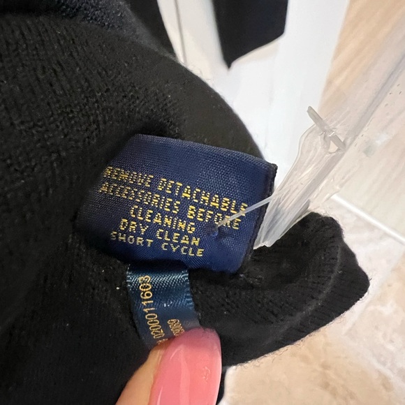 POLO RALPH LAUREN BLACK DRESS W/ REMOVABLE WHITE COLLAR SHIFT DRESS MEDIUM NWT - Picture 7 of 7